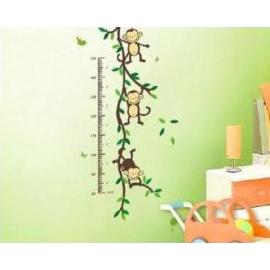 Zooyoo Detská nálepka na stenu Meter s Opicami