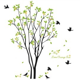Zooyoo Nálepka na stenu strom s Vtáčikmi