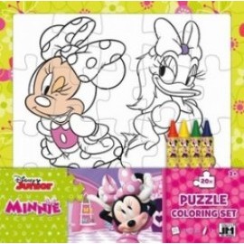 Omalovánkové puzzle s voskovkami Minnie