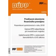 DUPP 8/2018 Predčasné ukončenie finančného prenájmu - cena, porovnanie