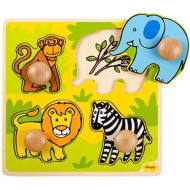 Bigjigs Drevené vkladacie puzzle – Safari - cena, porovnanie