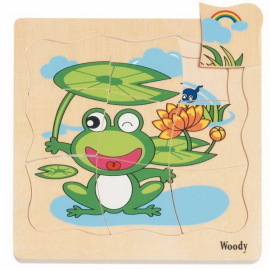 Woody Puzzle na doske – Vývoj žaby