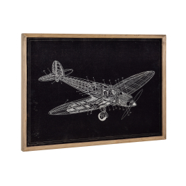 ArtWork Dizajnový obraz na stenu - hliníková doska - lietadlo (nákres) 50x70x2.8cm