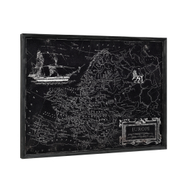 ArtWork Dizajnový obraz na stenu - hliníková doska - mapa Európy 60x80x2.8cm