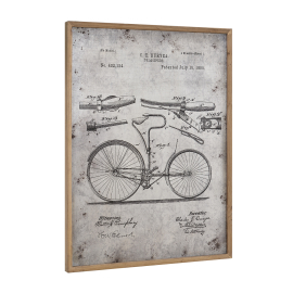 ArtWork Dizajnový obraz na stenu - hliníková doska - bicykel (nákres) 80x60x2.8cm