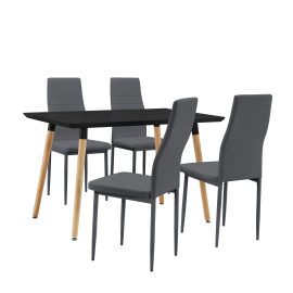 En Casa Dizajnový jedálenský stôl so stoličkami - 120 x 70 x 75 cm