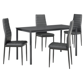 En Casa Štýlový dizajnový jedálenský stôl (140 x 60 cm) - so 4 elegantnými stoličkami