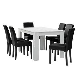 En Casa Elegantný dubový jedálenský stôl HTFU-1404 - 140 x 90 cm - so 6 stoličkami HTMY-9706