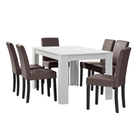 En Casa Elegantný dubový jedálenský stôl HTFU-1404 - 140 x 90 cm - so 6 stoličkami HTMY-9705