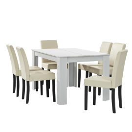 En Casa Elegantný dubový jedálenský stôl HTFU-1404 - 140 x 90 cm - so 6 stoličkami HTMY-9704