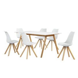En Casa Dizajnový bambusový jedálenský stôl HTNT4302 so 6 stoličkami HTMS-2852