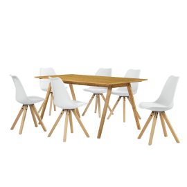 En Casa Dizajnový bambusový jedálenský stôl HTNT4301 so 6 stoličkami HTMS-2852