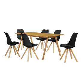 En Casa Dizajnový bambusový jedálenský stôl HTNT4301 so 6 stoličkami HTMS-2851