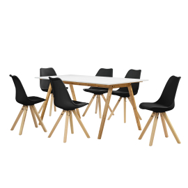 En Casa Dizajnový bambusový jedálenský stôl HTNT4302 so 6 stoličkami HTMS-2851