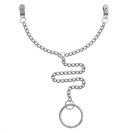 Rimba Nipple Clamps with Chain and Scrotum Ring O 50mm