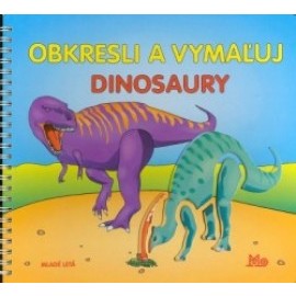 Obkresli a vymaľuj - dinosaury