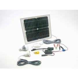 SOLAR Solárny monokryštalický systém SO134 10W 12V s USB výstupom a LED