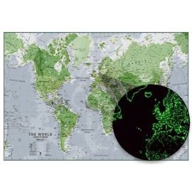 Maps International Mapa sveta Svietiaca v tme