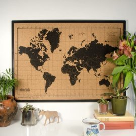 Milimetrado Korková mapa sveta s rámom