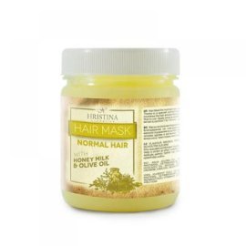 Hristina Prírodná vlasová maska pre normálne vlasy s medom, mliekom a olivovým olejom 200ml