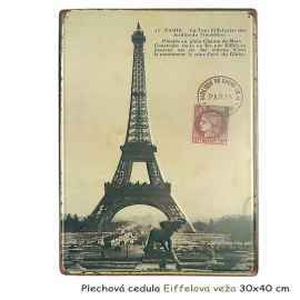 Plechová ceduľa Eiffelova veža 30x40 cm