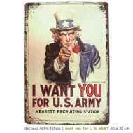 Plechová retro tabula I want you for U.S.ARMY 20 x 30 cm - cena, porovnanie