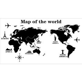 Veselá Stena Samolepka Mapa celého Sveta