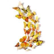 Veselá Stena Farebné 3D Motýliky Žlté - cena, porovnanie