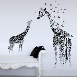Veselá Stena Samolepka Malá a veľká žirafa s motýlikmi