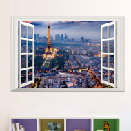 Veselá Stena Samolepka Okno s výhľadom na Paříž - cena, porovnanie