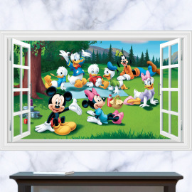 Veselá Stena Samolepka Mickey Mouse Minnie káčer Donald Goofy