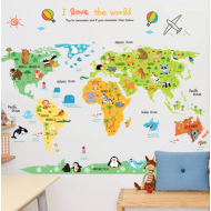 Veselá Stena Samolepka Detská farebná mapa Sveta - cena, porovnanie