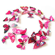 Veselá Stena Farebné 3D Motýliky Ružové - cena, porovnanie