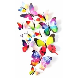 Veselá Stena Farebné 3D Motýliky Viacfarebné