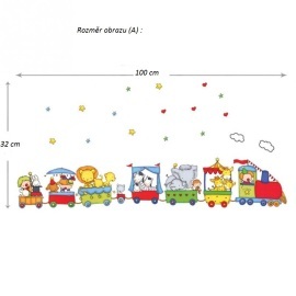 Veselá Stena Samolepka Zvierací cirkus Velikost: 32 x 100 cm