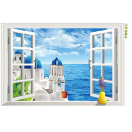 Veselá Stena Samolepka Okno s výhľadom na Grécko - cena, porovnanie