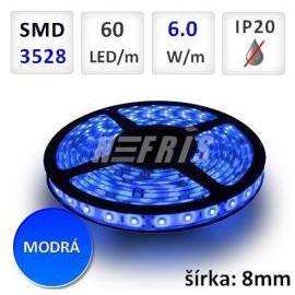 Premiumled LED pásik 60x SMD2835 6W/m 1m modrý IP20