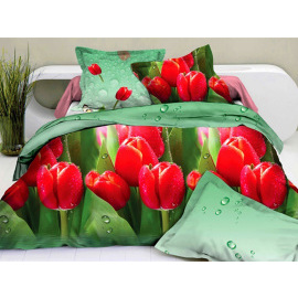 Cotton World Tulipány Red bavlna červená 200x220, 70x80