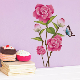 Faro Ruže S Motýľom samolepky na stenu 60x80