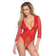 Leg Avenue High Cut Lace And Net Teddy - cena, porovnanie