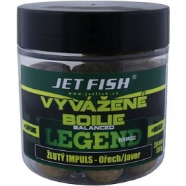 Jet Fish Vyvážené boilies Legend, Žltý impulz + Orech/Javor 20mm 130g