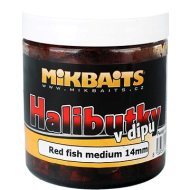 Mikbaits Halibutky v dipe Red fish 14mm 250ml - cena, porovnanie