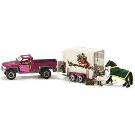 Schleich 42346 Pick–up s přívěsem a koně