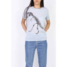 Rouzit Dámske svetlomodré tričko s potlačou dinosaura