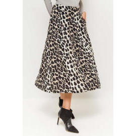 Rouzit Dlhá biela sukňa s leopardím vzorom