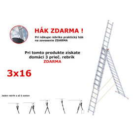 Higher Rebrík 3x16 priečok 11.20m