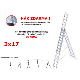 Higher Rebrík 3x17 priečok 11.73m