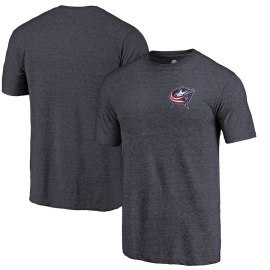 Fanatics Branded Columbus Blue Jackets Primary Logo Left Chest Distressed Tri-Blend