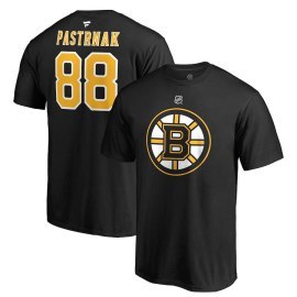 Fanatics Branded David Pastrňák Boston Bruins Stack Logo Name & Number