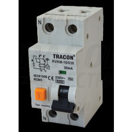 Tracon Kombinovaný prúdový chránič 2P 2 moduly C 25A 300mA 6kA AC